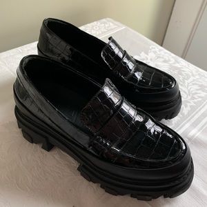 Ganni patent leather chunky loafers